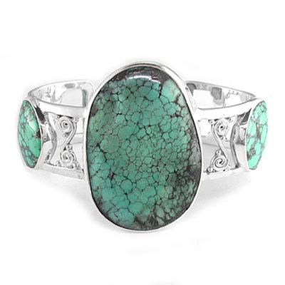 Sterling Silver Turquoise Freeform Cuff Bracelet