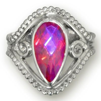 Rainbow Pink Quartz Ring 