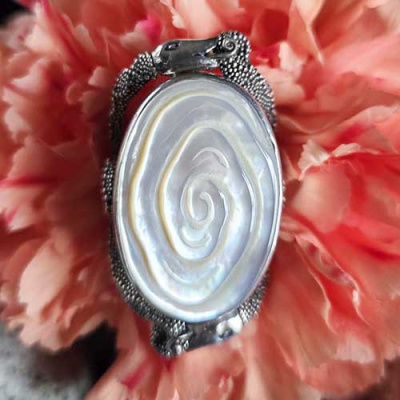 Sterling Silver Cloud Ring with Serpents Size 7