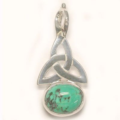 Turquoise & Sterling Silver Celtic Knot Pendant