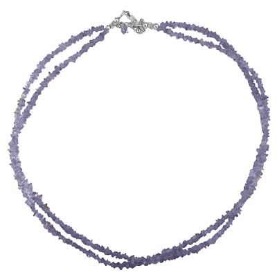 Double Strand Tanzanite Beaded Necklace