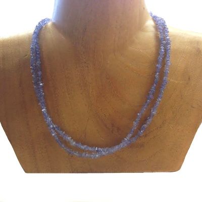 Double Strand Tanzanite Beaded Necklace