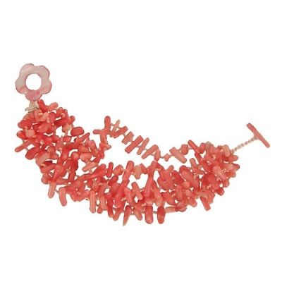 Pink Sea Bamboo Beaded Bracelet