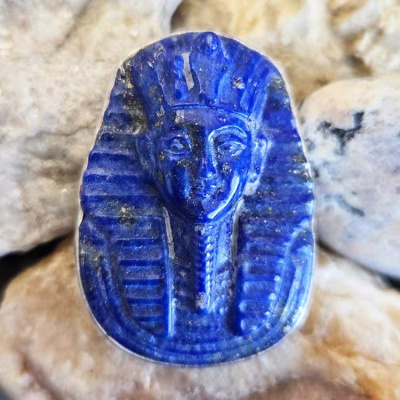 Sterling Silver Lapis Pharaoh Ring