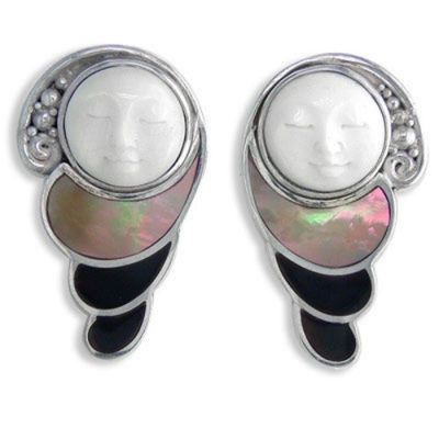 Goddess Clip On Earrings with Shell