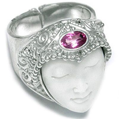 Goddess Ring with Passion Pink Topaz