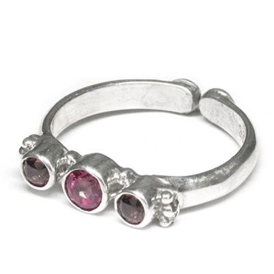 Pink Tourmaline Ring with Garnet