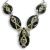 Sterling Faceted Black Agate Necklace with Vermeil