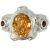 Champagne Quartz and Garnet Silver Ring