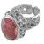Sterling Watermelon Blush Crystal Quartz Ring