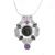Rainbow Obsidian Goddess Pendant with Iolites and Druzy