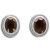 Sterling Smoky Quartz Oval Post Earrings