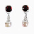 Sterling Silver Garnet Post Earrings with Peach Pearls