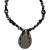 Black Diamond Faceted Window Druzy with Hematite and Onyx Beads Necklace 
