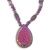  Rose Faceted Window Druzy with Citrine, Garnet, Rose Quartz Beads Necklace