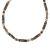 Leopard Skin Jasper, Smoky Quartz, and Peach Pearl Beaded Neckace
