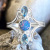 Created Blue Opal and Swiss Blue Topaz Ring Size 8