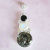Hematite Cat pendant with Onyx, Rainbow Moonstone, and Smoky Quartz