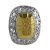 Ornate Gold Window Druzy Rectangle Ring