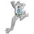 Frog Silver Pin Pendant with Turquoise