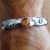 Amber and Rainbow Moonstone Cuff Bracelet