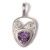 Sterling Silver Handcrafted Amethyst Trillion Pendant 