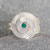 Mother of Pearl "Pachamama" Ring with Chrysocolla Center Size 8