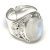 Large Oval Rainbow Moonstone Silver Ring