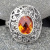 Sterling Silver One-of-a-Kind Celestial Orange Quartz Ring Sz. 8