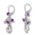 Amethyst Beads & Silver Leaves Dangle Earrings