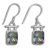 Mystic Topaz Faceted Checkerboard Emerald Cut Dangle Earrings
